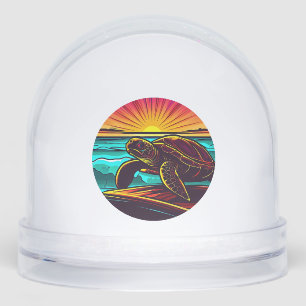 Turtle at Sunset, Inspiring Nature Design Snow Globe