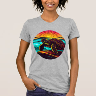 Turtle at Sunset, Inspiring Nature Design T-Shirt