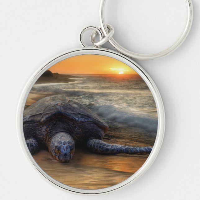 Turtle at Sunset Keychain (Front)