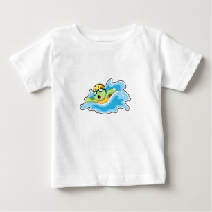 Turtle at Swimming in Water Baby T-Shirt