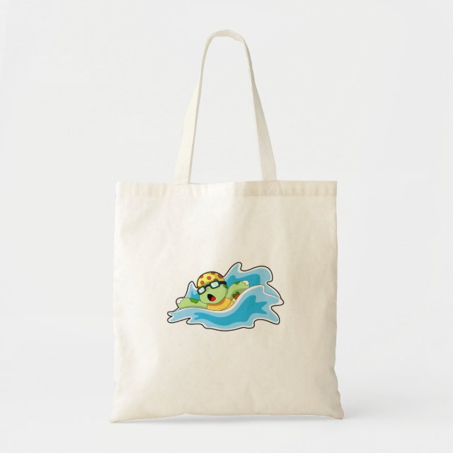 Turtle at Swimming in Water Tote Bag (Front)