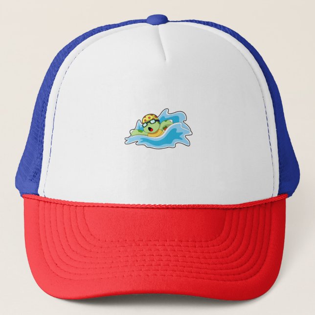 Turtle at Swimming in Water Trucker Hat (Front)