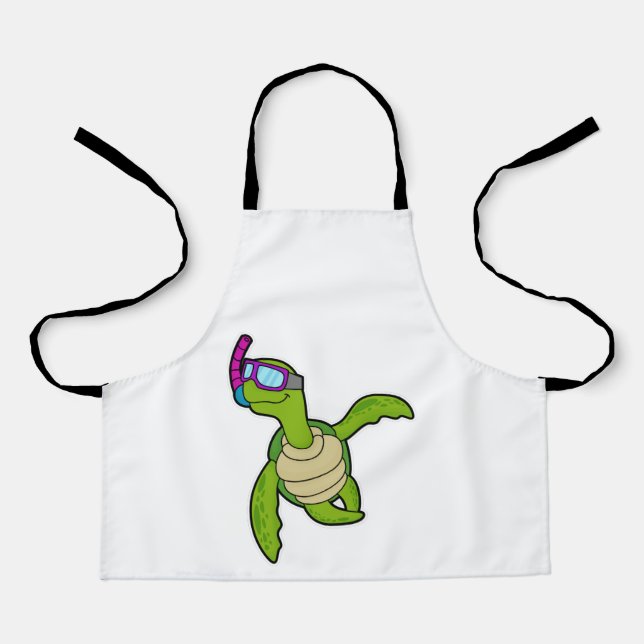 Turtle at Swimming with Snorkel Apron (Front)