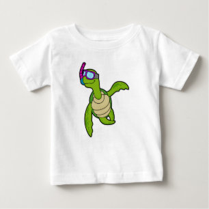 Turtle at Swimming with Snorkel Baby T-Shirt