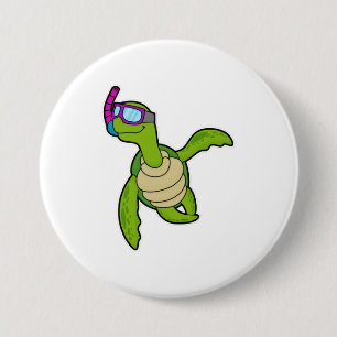 Turtle at Swimming with Snorkel Button