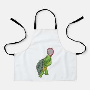 Turtle at Tennis with Tennis racket Apron