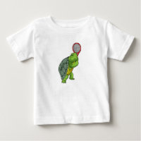 Turtle at Tennis with Tennis racket
