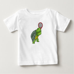 Turtle at Tennis with Tennis racket Baby T-Shirt