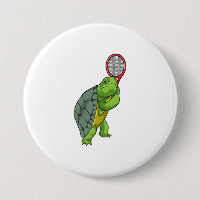 Turtle at Tennis with Tennis racket