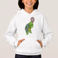 Turtle at Tennis with Tennis racket