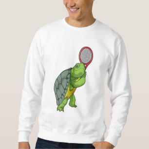 Turtle at Tennis with Tennis racket Sweatshirt