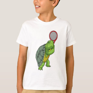 Turtle at Tennis with Tennis racket T-Shirt