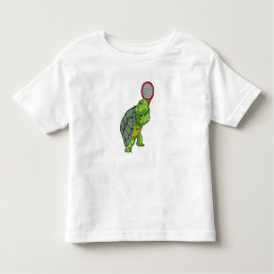 Turtle at Tennis with Tennis racket Toddler T-shirt