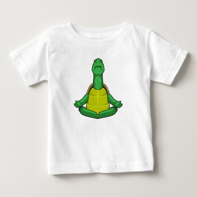 Turtle at Yoga Meditation Baby T-Shirt (Front)