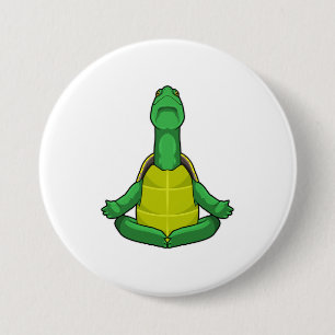 Turtle at Yoga Meditation Button