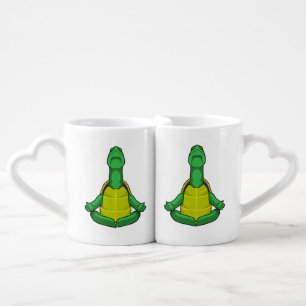 Turtle at Yoga Meditation Coffee Mug Set