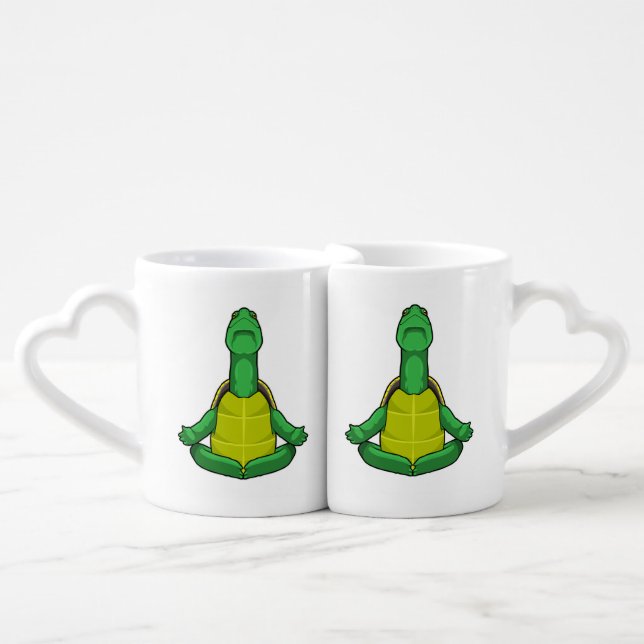 Turtle at Yoga Meditation Coffee Mug Set (Front Nesting)