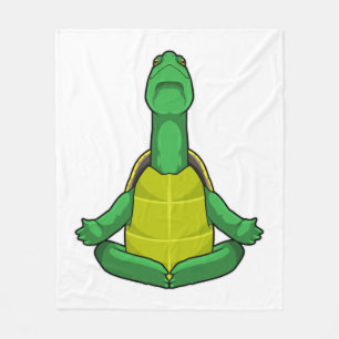 Turtle at Yoga Meditation Fleece Blanket