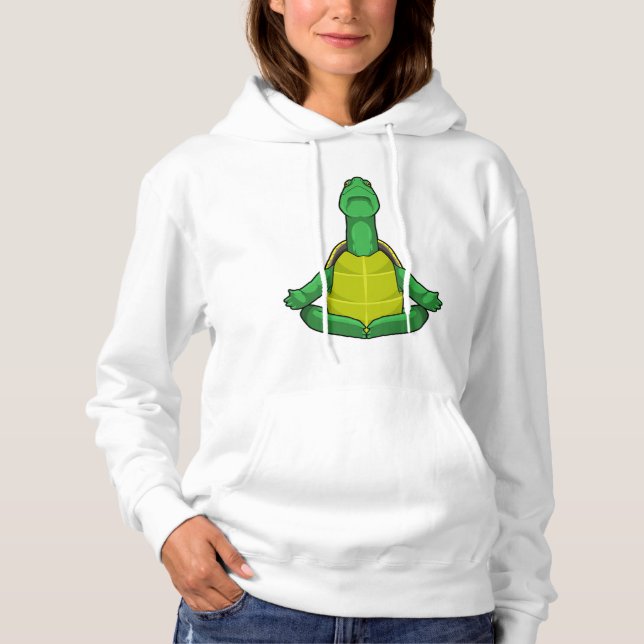 Turtle at Yoga Meditation Hoodie (Front)
