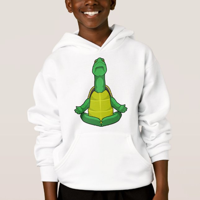 Turtle at Yoga Meditation Hoodie (Front)