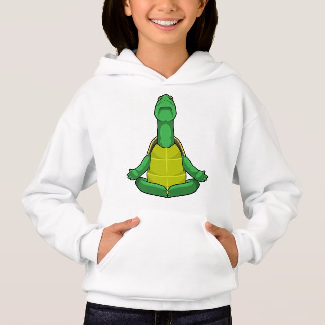 Turtle at Yoga Meditation Hoodie (Front)