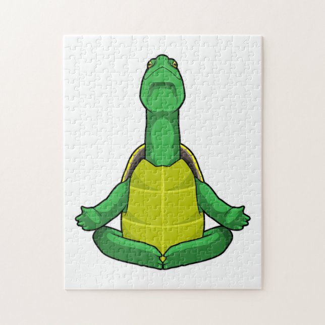 Turtle at Yoga Meditation Jigsaw Puzzle (Vertical)