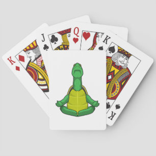 Turtle at Yoga Meditation Poker Cards