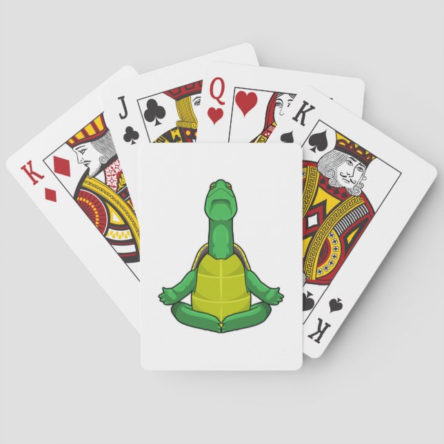 Turtle at Yoga Meditation Poker Cards (Back)