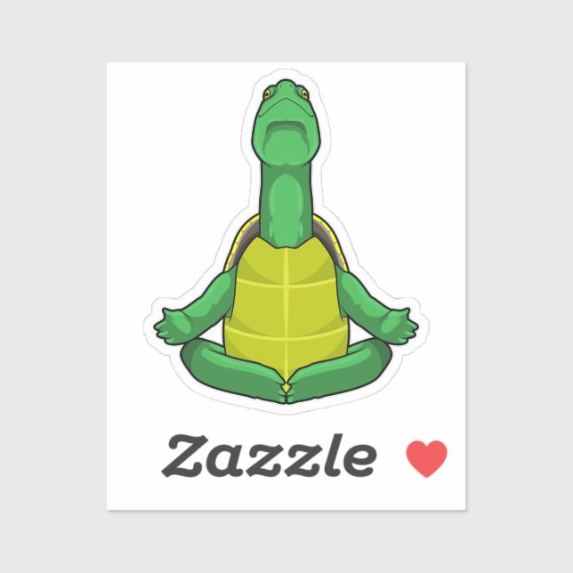 Turtle at Yoga Meditation Sticker (Sheet)