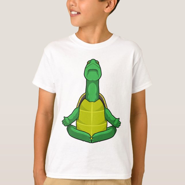 Turtle at Yoga Meditation T-Shirt (Front)