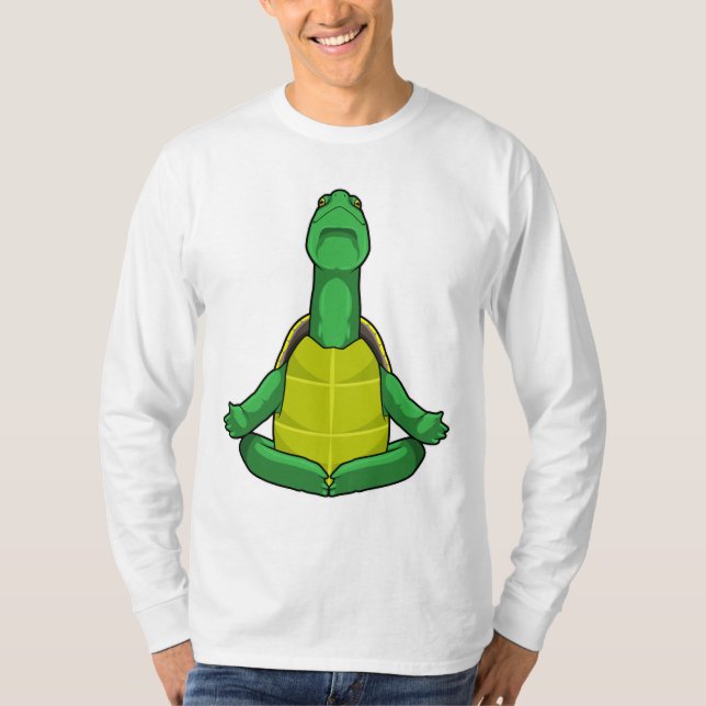 Turtle at Yoga Meditation T-Shirt (Front)