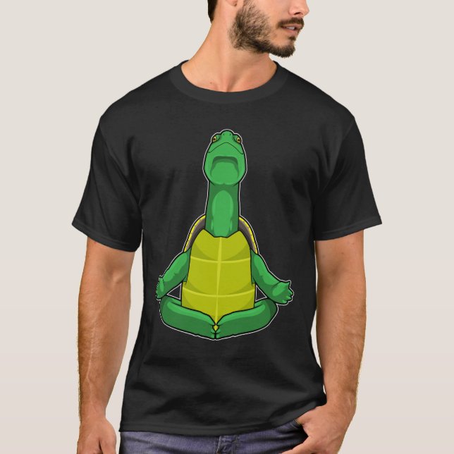Turtle at Yoga Meditation T-Shirt (Front)