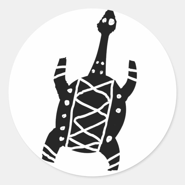 Turtle, Australian drawing(Aborigine) Classic Round Sticker (Front)