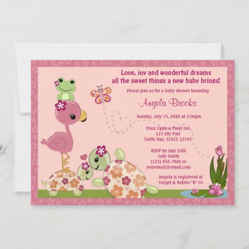 TURTLE Baby Shower Invitation Once Upon a Pond OUP
