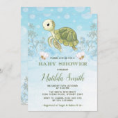 Turtle Baby Shower Invitation Under The Sea Ocean (Front/Back)