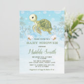 Turtle Baby Shower Invitation Under The Sea Ocean (Standing Front)