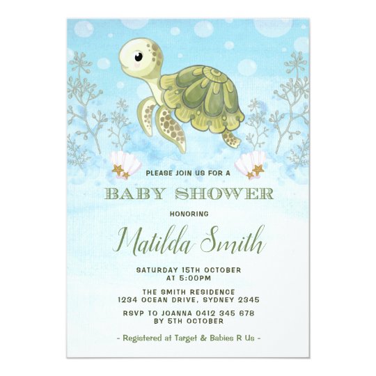 Turtle Baby Shower Invitation Templates 8