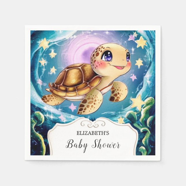Turtle Baby Shower Napkins (Front)