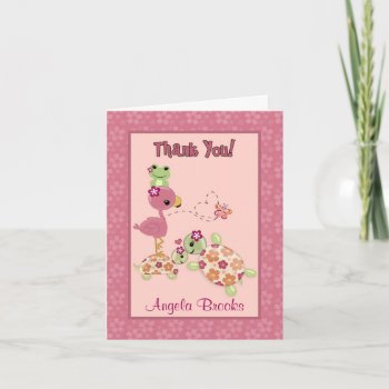 Turtle Baby Shower Thank You Card (folding) Oup by MonkeyHutDesigns at Zazzle