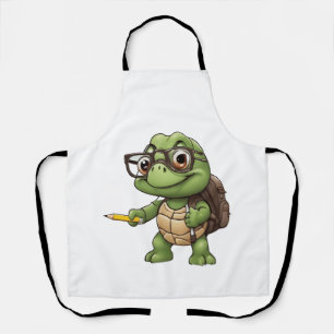 Turtle back to school apron