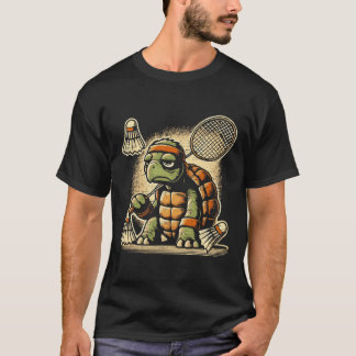 Turtle Badminton Player Shuttle Racket 2  T-Shirt