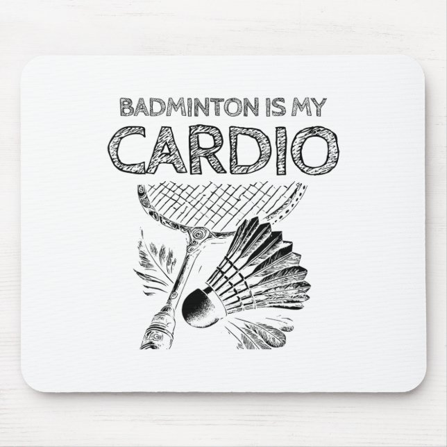 Turtle Badminton Player Shuttle Racket  Mouse Pad (Front)