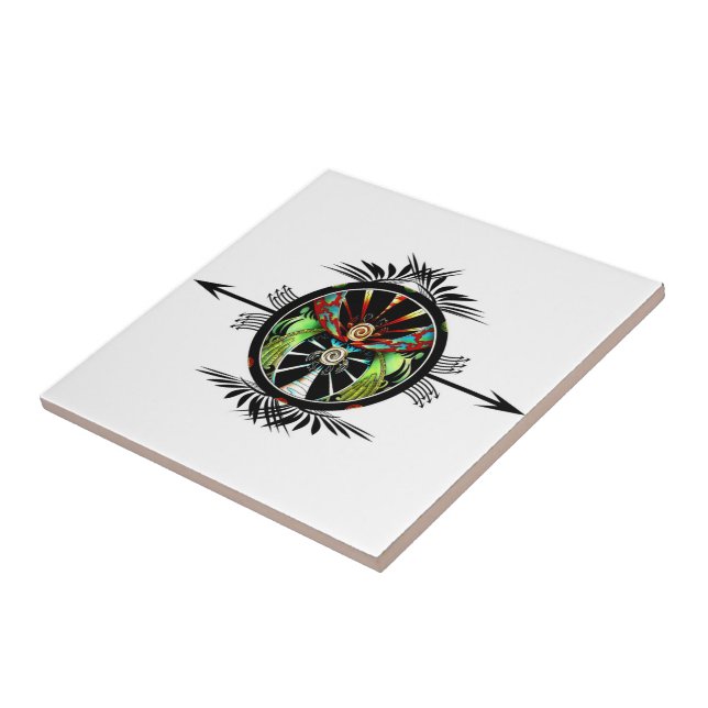 Turtle Balance  Ceramic Tile (Side)