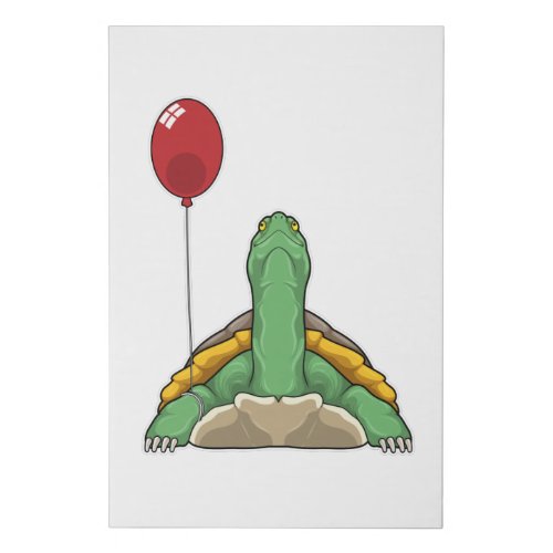 Turtle Balloon Faux Canvas Print