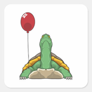 Turtle Balloon Square Sticker