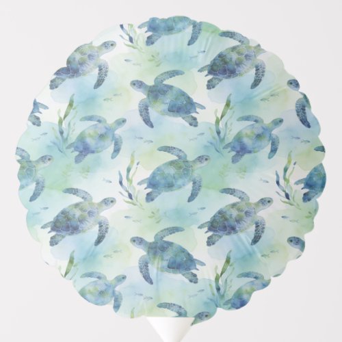 Turtle Balloon, Watercolor Sea Turtle Party Balloon