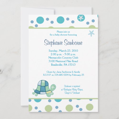 Turtle Bay 5x7 Trendy Mod Dot Baby Shower Invite