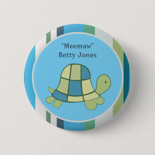 Turtle Bay Baby Shower Birthday Button Custom
