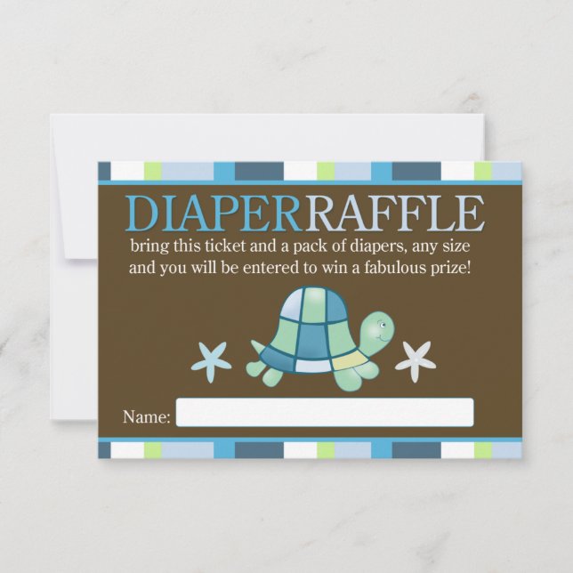 Turtle Bay Baby Shower Diaper Raffle Card (Front)