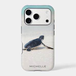 Turtle Beach Journey Personalized Name | Nature iPhone 17 Pro Case